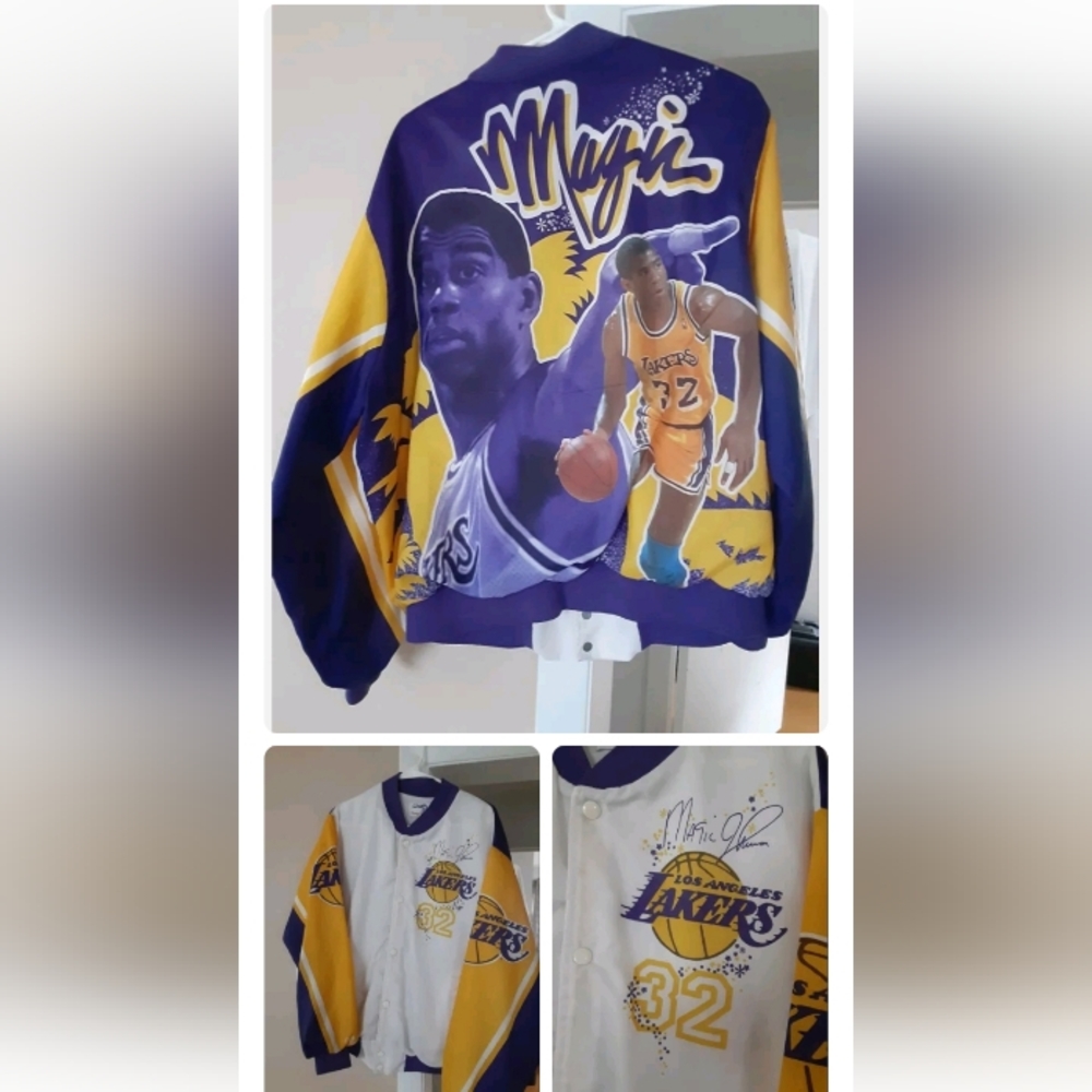 Vintage Chalkline Magic Johnson LA Lakers Jacket sz XL